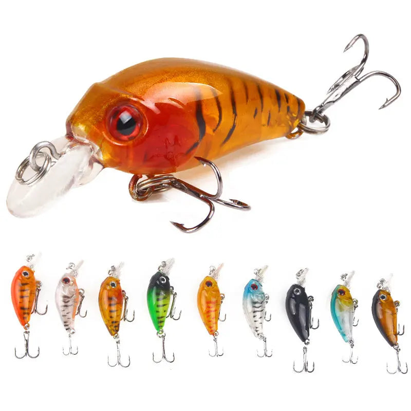 Wholesale OEM 45mm/3.8g Top Water Floating Crank Fishing Lure 7-color Artificial Plastic Hard Sea Bass Lake Saltwater Fish Cod