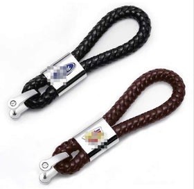 Hand Woven Leather Rope for Car Keychain Suitable for Hanging Parts Various Automotive Brands Auto LOGO Key Chain
