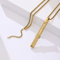 Hot Selling Trendy Versatile Long Pendant Necklace Stainless Steel Gold Plated Breathing Meditation Calming Stress Relieving