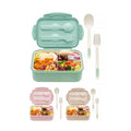 1400ml Back to School Portable Plastic Kids Bento Box 3 Compartment Bento Lunch Box With Spoon and Fork