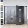 China Yohome Manufacturer Price Modern Security Entry Doors Double Tempered Glass Casement Door for Sale
