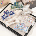 QIYUE Plastic 8.5cm UV Printed Square Hair Clips European & American Creative Design Women's Hair Accessories