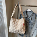 Simple Commute Women's Messenger Bags Large Capacity Quilted Plaid Ladies Shoulder Bag Casual Female Book Tote Handbags