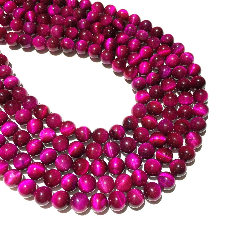 6/8/10mm Rose Red Tiger Eye Natural Stone Beads Smooth Loose Round Beads for Jewelry Making-ZP Brand Model ZP-CD-727-01