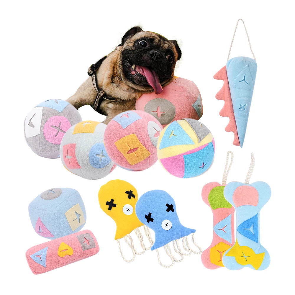 KINYU Luxury Eco-Friendly Hot Selling Sublimation Intelligent Fiber Dog Sniffing Ball Snuffle Toy Puzzle IQ Training Food Hiding