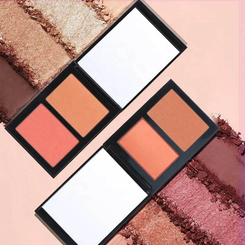 Wholesale Cruelty Free Make Your Own Logo High Pigment Double Colors Blusher Palette