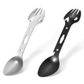 EDC Outdoor Mini Portable Spoon Fork Lightweight Useful Stainless Steel  Camping Backpacking Cutlery Spork Fork Spoon