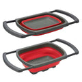 Multi-functional Collapsible Eco-Friendly Home Kitchen Silicone + PP Plastic Filter Basket Lid Hanging Colanders Strainers