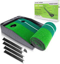 Custom Logo Portable Golf Putting Mat with Auto Ball Return Function Golf Practice Putting Mat Indoor Golf Putting Trainer
