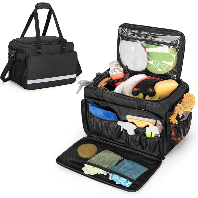Large Detailing Bag for Auto Supplies Storage Car Cleaning Caddy for Wash Tools Car Care Box for Detailing Items