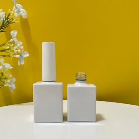 Factory Customized 15ml Glass Nail Polish Gel Bottle Square Empty Nail Polish Bottle with Brush