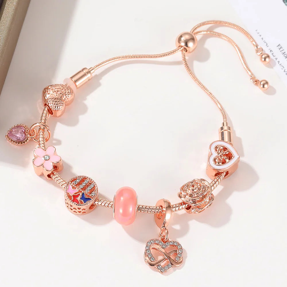 Best Selling Women's Fashion Charm Bracelets Handmade Silver Accessories with Fit Beads Popular Wholesale From China