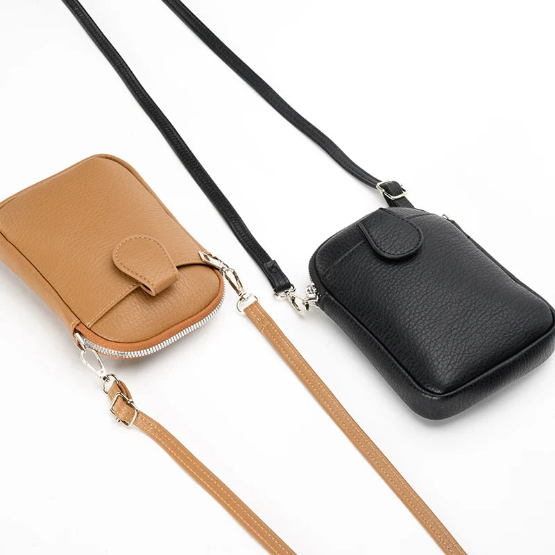 2026 Women Small Pu Leather Wallet Crossbody Mobile Phone Case Bag Wallet Phone Pouch Shoulder Bag MegaBDM