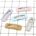 New Leather Bobby Pin Plain Color BB Hair Clips Korean Sweet Girls PU Clips Cute Popular