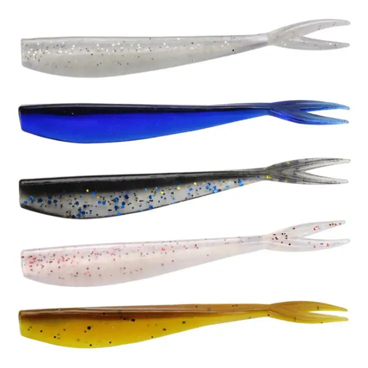 WEIHE 7CM 1.2G Soft Bait Split-tail Simulation Soft Bait Earthworm Molds Soft Plastic Fishing Soft Vibe Bait Lure