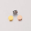 8mm Stainless Steel Custom Logo Made Laser Engrave Round Small Beads Charms Fine Polished Jewelry Charm