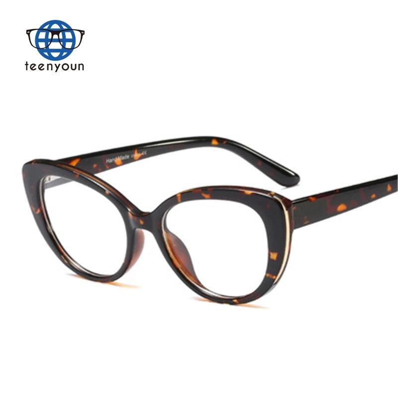 Teenyoun New Cat Eye Eyeglasses Frames Women Optical Fashion Computer Glasses Eyewear