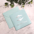 Simple Light Blue Transparent Acrylic Wedding Invitation With Elegant Silver Foil Pocket for Wedding Party Invitation