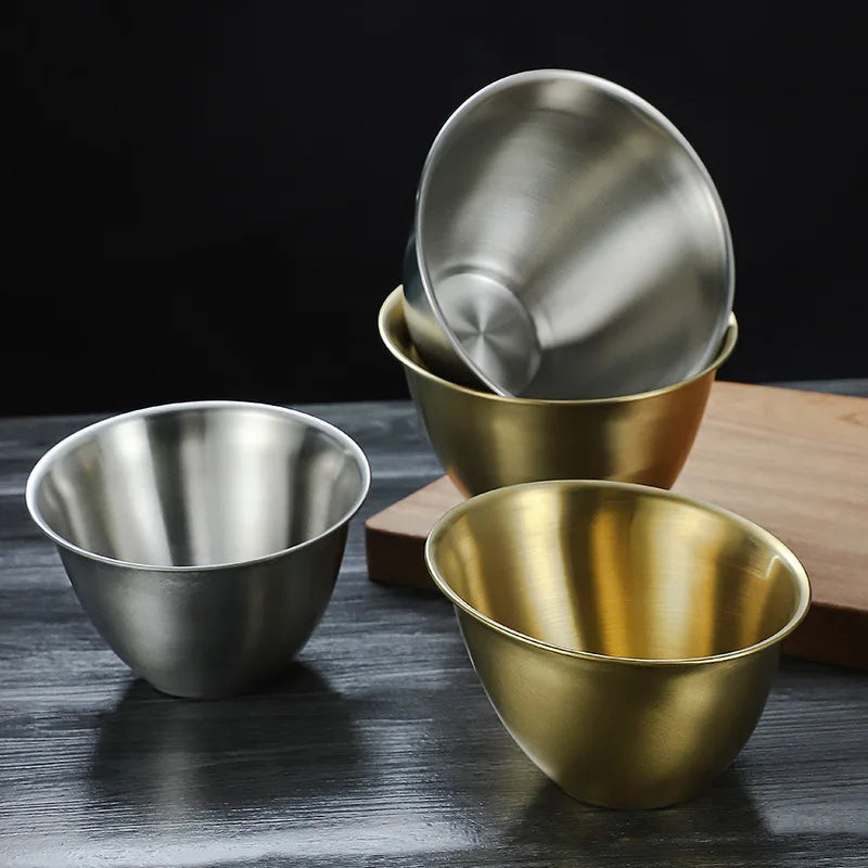 Stainless Steel  Golden Lettuce Bucket Salad Seasoning Bowl Hot Pot Restaurant Tableware