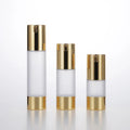 Hot Sale Frosted clear Lotion Pump Bottle 15ml 30ml 50ml Gold Silver Empty Cosmetic Foundation Serum Airless Bottle