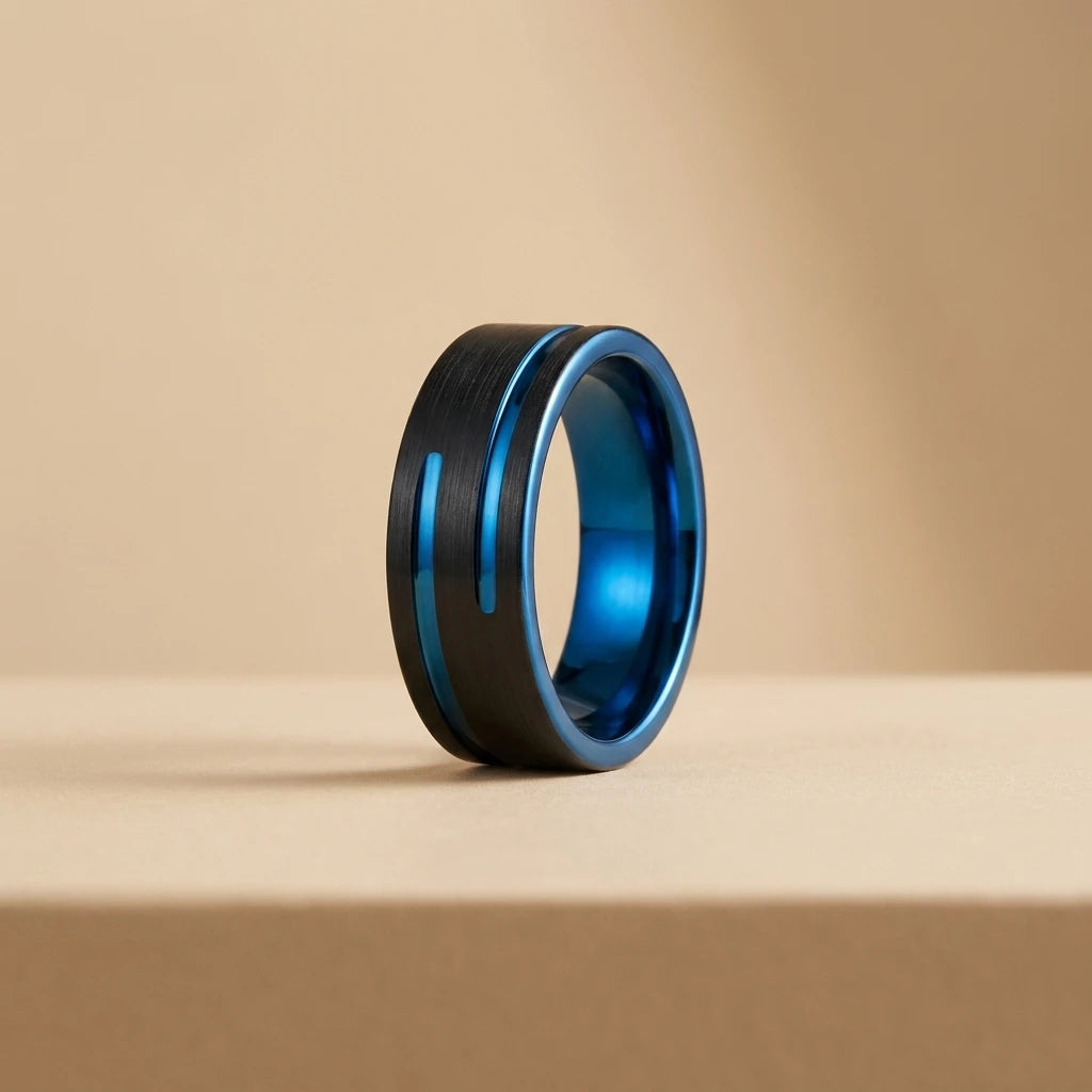In Stock Tungsten Carbide Rings Jewelry for Women Men Wedding Rings for Engagement Mens Rings Fashion Rings 8mm Black Blue Rings