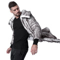 026 New Design Men's Eco-Friendly Thick Faux Leopard Fur Parka Long Artificial Fur Lapel