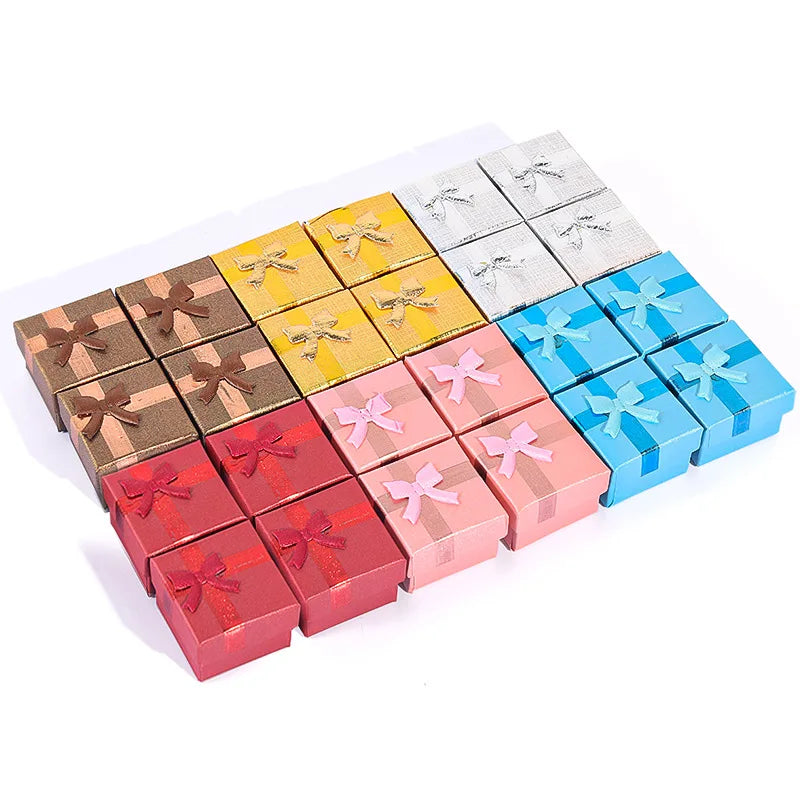 Custom logo Small Earring Case Assorted Colors Ring Jewelry Packaging Box Factory New Design Printing Bracelet Jewelry Set Box