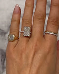 JOVOVASMILE  8 Carat 12.75X9.75MM Crushed Ice Hybrid Radiant Cut 18K Gold Moissanite Wedding Ring for Women Gift