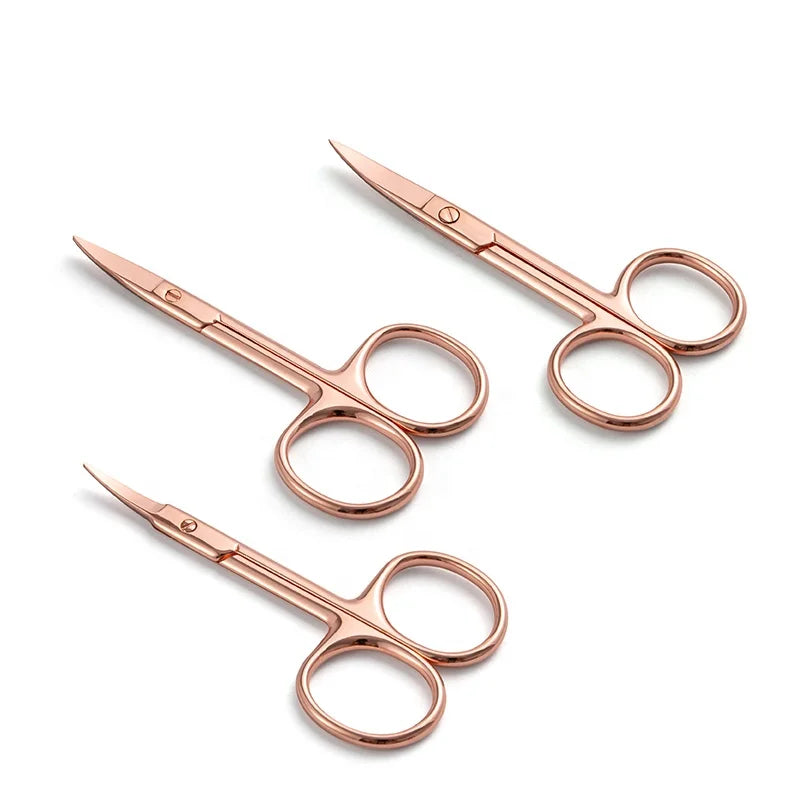 Eliter Hot Sell in Stock Rose Gold Stainless Steel Cuticle Scissors Multi Coated Lash Extension Scissors Nail Art Cuticle