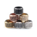 3pcs/bag Cylinder Shape 6x9mm Diy Spacer Beads Metal Micro Pave Cubic Zirconia CZ Silver/Gold/Rose Gold/Black Beads for Jewelry