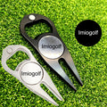 Custom Logo Golf Divot Tool Multifunction Pitch Repair Fork Magnetic Ball Marker Zinc Alloy Light Weight Golf Accessory