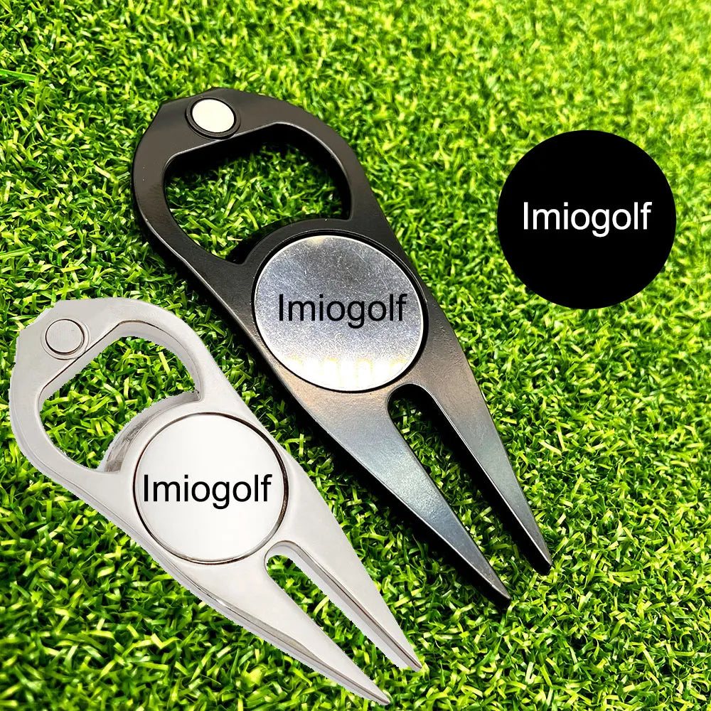 Custom Logo Golf Divot Tool Multifunction Pitch Repair Fork Magnetic Ball Marker Zinc Alloy Light Weight Golf Accessory