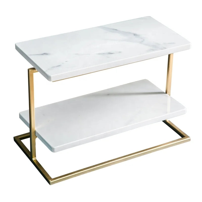 Natural Stone Store Double Layer Rectangle Wedding Cake Holder Stands Dessert Table Wedding Cake Decoration Stands