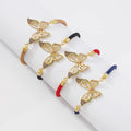 Newest Arrival Gold Plating Micro Pave Cz Butterfly  Handmade Colorful Cubic Zirconia Braided  Jewelry