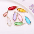 Leaf Shape 12 Zodiac Glass Crystal Birthstone Charms for Earrings Necklace Jewelry Making Pendant Finding