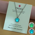 Fashion Green Blue Glow in the Dark Charm Luminous Pet Dog Paw Pendant Necklace Jewelry for Women