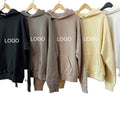 No String Plain Lightweight French Terry Men Heavy Cotton Fleece Oversized Custom Heavyweight Blank Hoodie