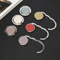 Wholesale Custom Logo Glitter Coated Zinc Alloy Foldable Bag Hook Portable Desk Table Handbag Holder Purse Hanger