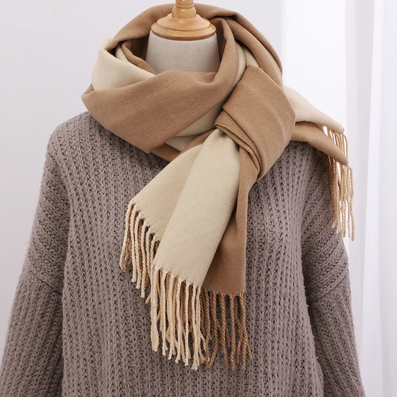 Wholesale Custom Winter Women Tassel Cashmere Scarf