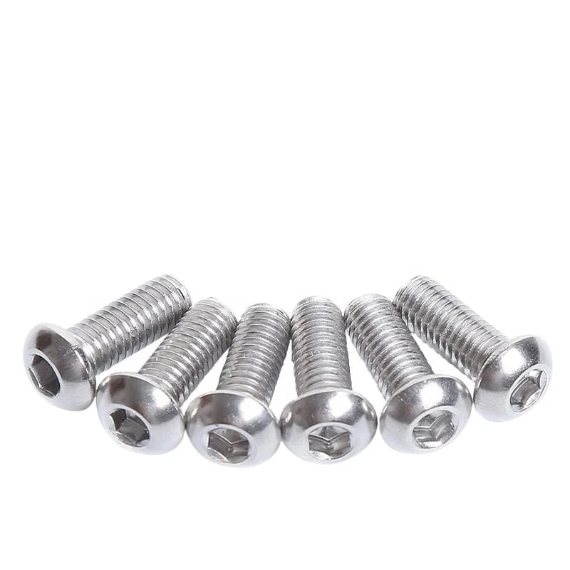 ISO7380 Metric M2 M3 M4 M5 M6 M8 M10 Stainless & Steel Hex Drive Socket Oval/Round Button Head Allen Machine Screws