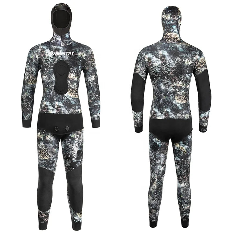 DIVESTAR 3mm 5mm 7mm JAKO Neoprene Opencell Inside GBS+Blind Stitching Spearfishing Suit for Diving