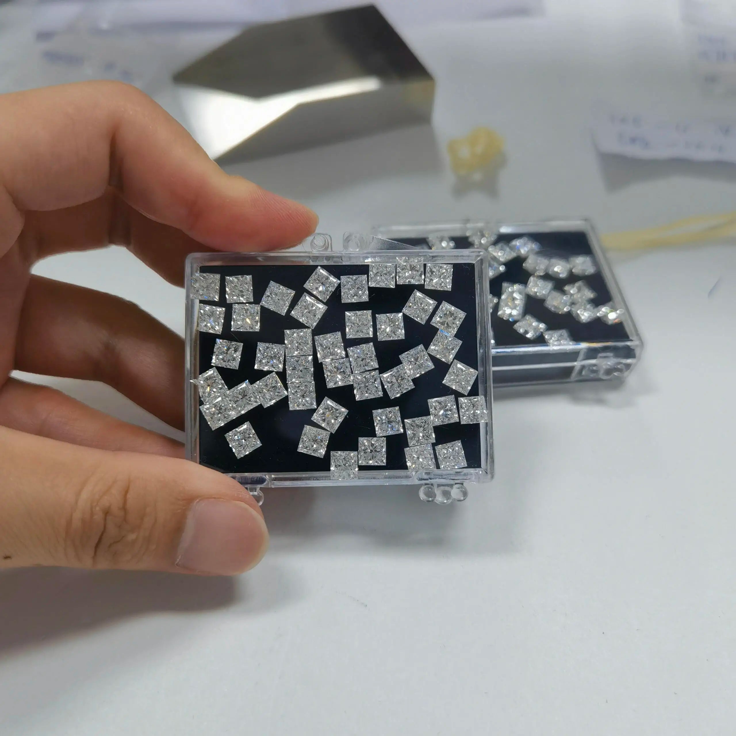 Wholesale 001-07 Carat Princess Cut Small Size HPHT/CVD Melee Lab Grown Diamond Loose Lab Diamonds for Fine Jewelry