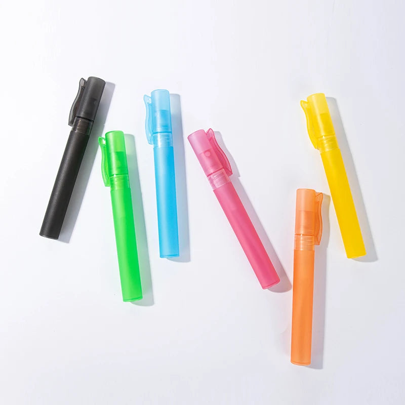 Empty 5 ml 8 ml 10 ml Colorful Empty Mini Refillable Pen Shape Plastic Portable Perfume Spray Bottle