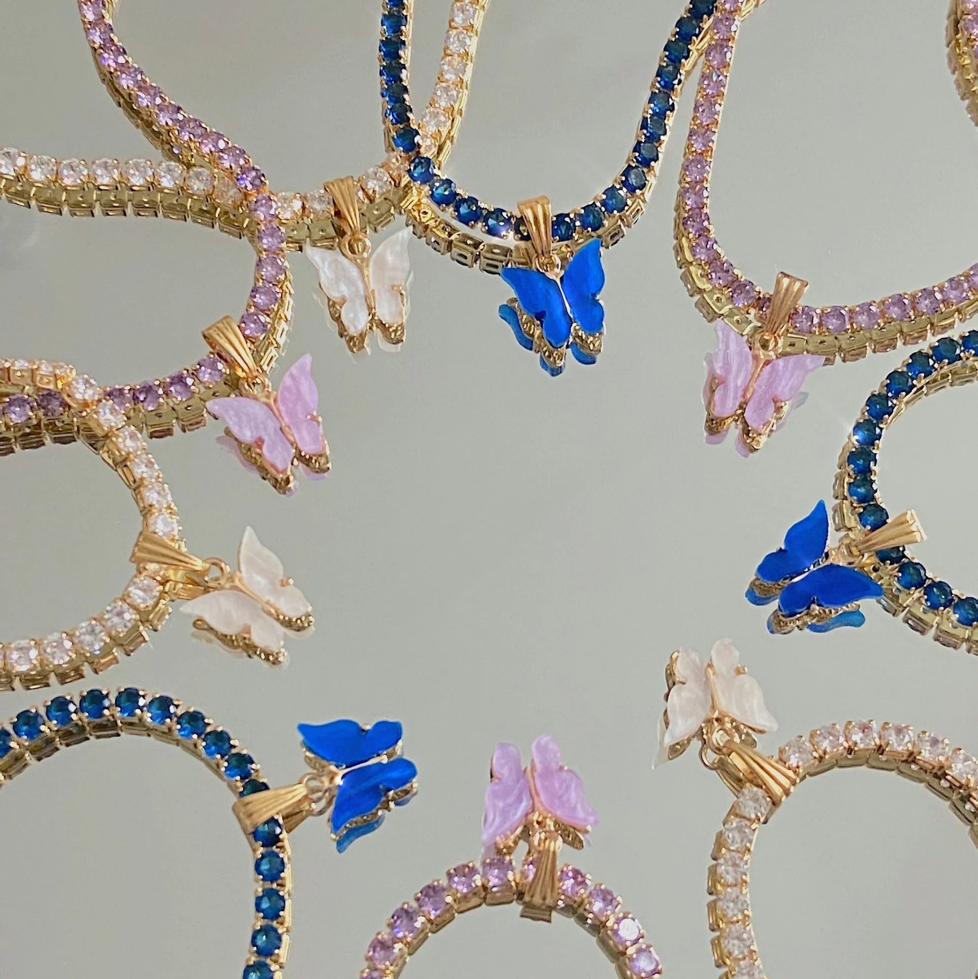 Hot Selling Brass Choker Long Chain Link Gold Collarbone Womens Temperament Butterfly Necklace