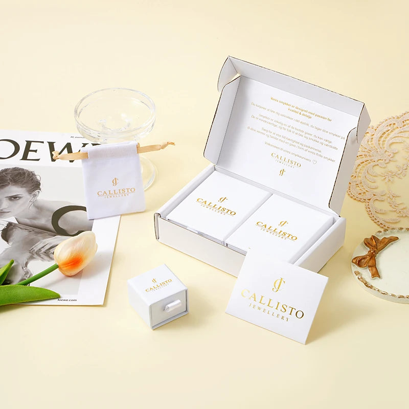 A1 Custom Logo Drawer Slide Paper Jewelry Packaging Ring Bracelet Bangles Jewelry Gift Boxes With Velvet Pouch Bag Packaging