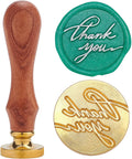 Wax Seal Stamp Thank You Signature Retro Wood Removable Brass Head 25mm for Thanksgiving Wedding Envelopes Invitations