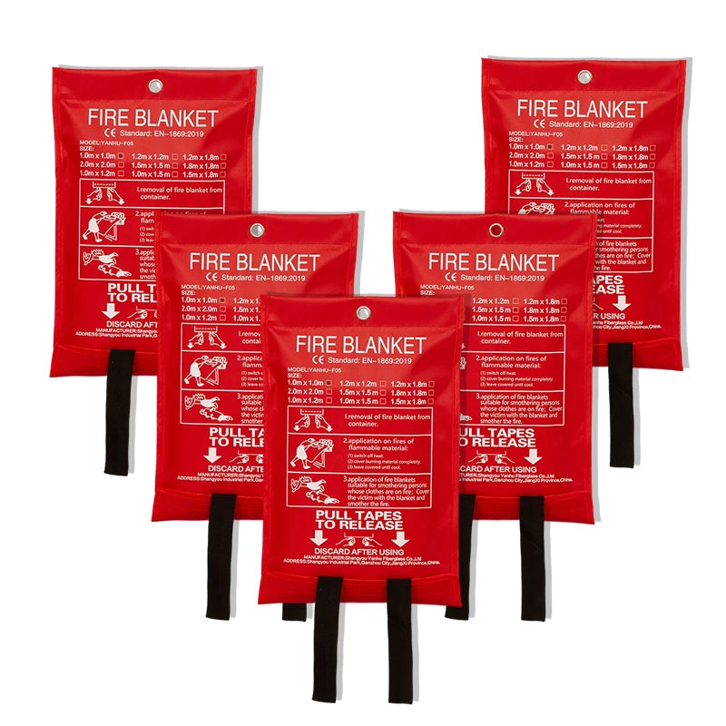 Yuanfeng 1*1m Fire Blanket Fiberglass Safety Protection for Home Kitchen Heat Resistant and Fireproof