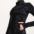 Horse Riding Workout Jacket Clothing Slim Fitting Full Zipper Quick Dry Women Long Sleeve Shirt Equestrian Camo Jacket