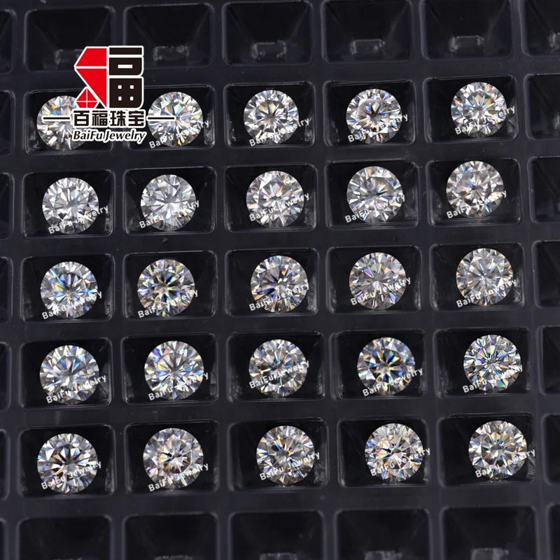 Baifu Jewelry Popular Top Clarity D Color 7mm Round Diamond 1.2ct Moissanite