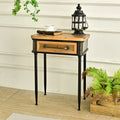 Innova Farmhouse Home Decor Vintage Industry Style Metal Furniture Bedroom Night Stand Side Coffee Table with Metal Frame